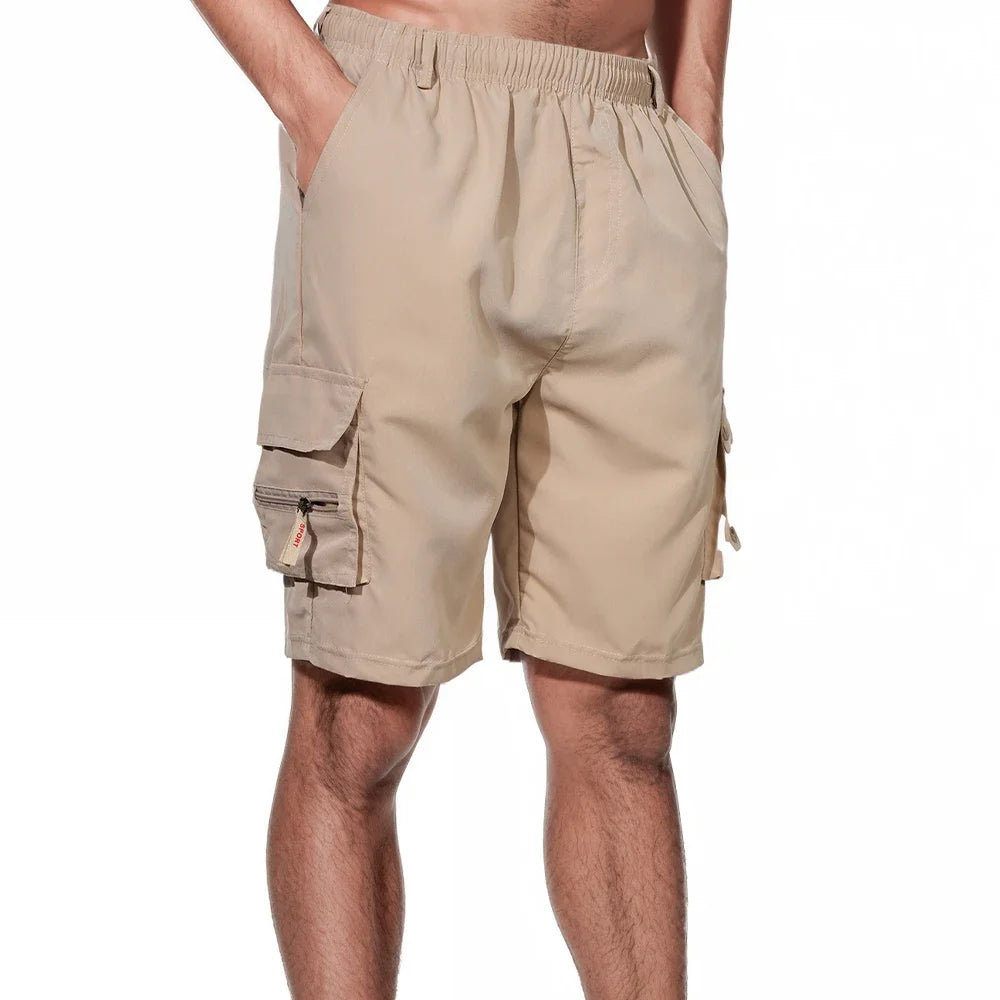 Pantalones Cortos Cargo Hombre 2025 | Oversize con Bolsillos Múltiples y Cintura Elástica