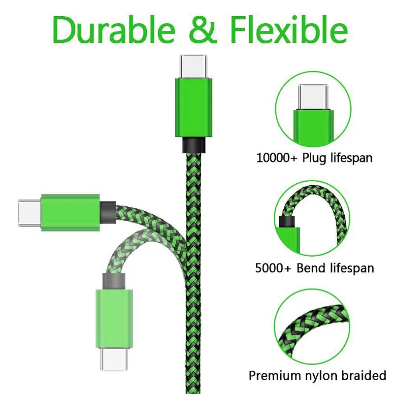 Cable USB-A a Type-C de carga rápida – Nylon trenzado, resistente y compatible con Xiaomi, Samsung, Huawei y Android