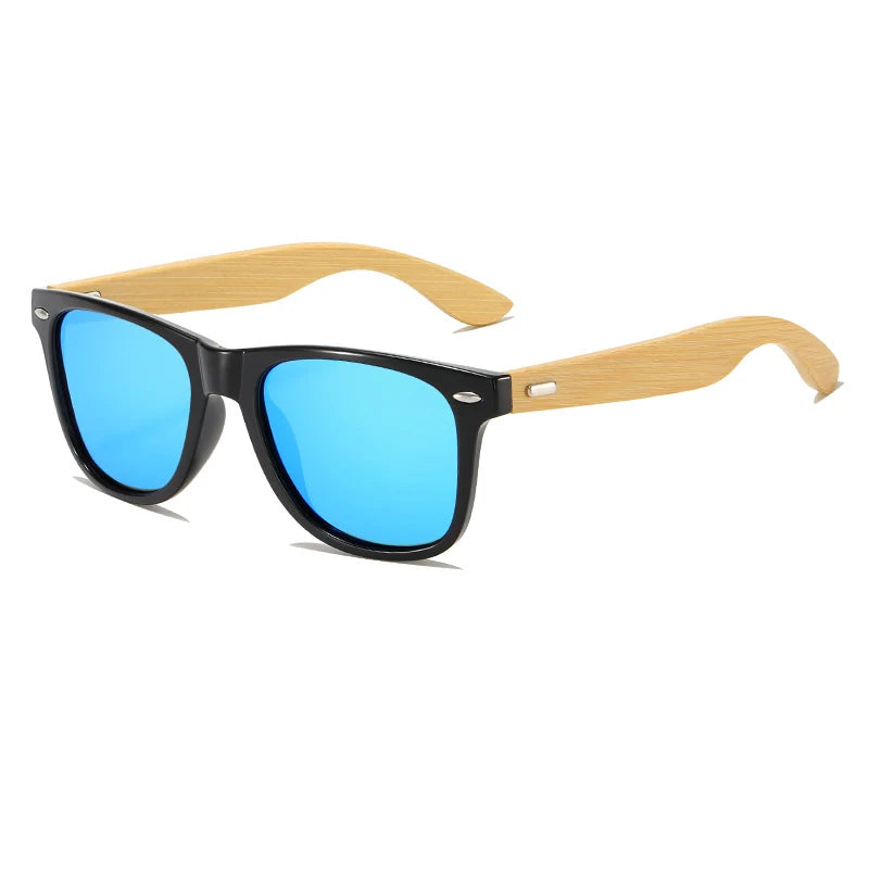 Gafas de Sol Cuadradas Bambú Vintage | Hombre Mujer Estilo Lujo UV400