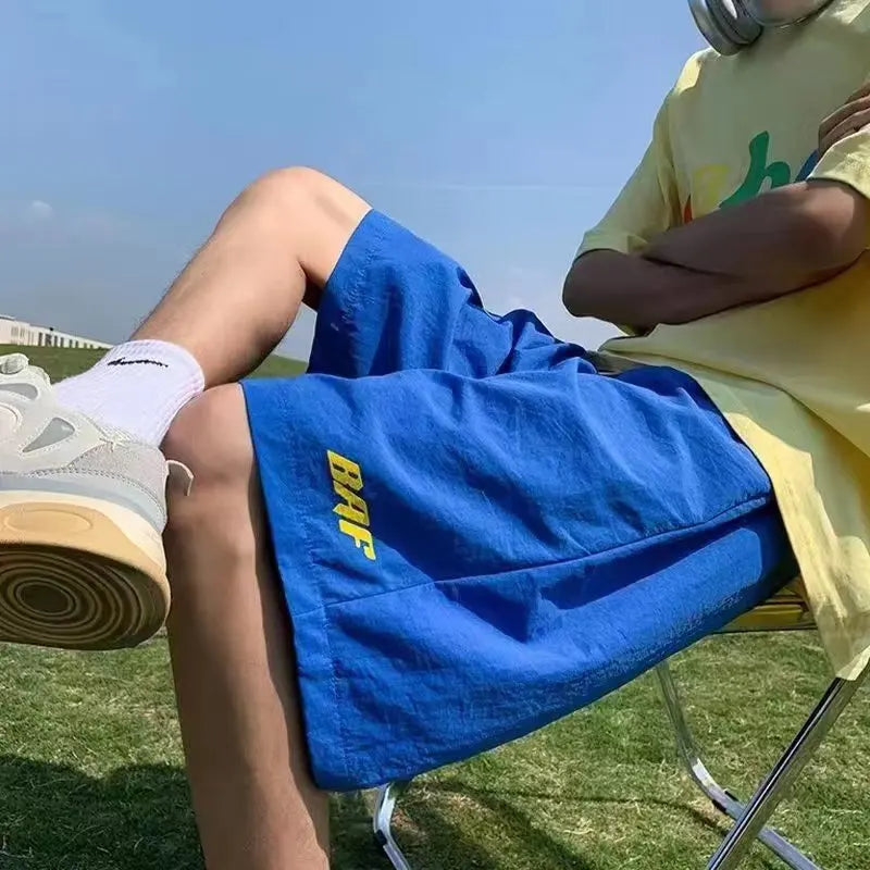 Shorts Vintage Japoneses Y2K para Hombre 2025 – Pantalones de Playa Holgados, Secado Rápido, Cargo y Estilo Hip-Hop
