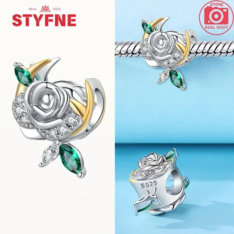 Charm Mariposa Colorida en Plata 925 con Circonitas – Beads Brillantes Compatibles Pandora Mujer Joyería DIY