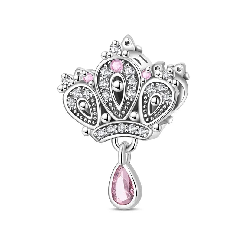 Charm Plata 925 Colgante Rosa Mariposa Corazón Flor Pájaro | Dije Para Pulsera Pandora Compatible