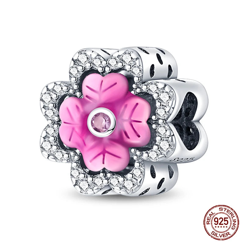 100% 925 Sterling Silver Creative Blue Luminous Firefly Charms Pendants Fit Qikaola 925 Original Bracelets DIY Birthday Jewelry