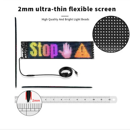 Pantalla LED Publicitaria Programable Bluetooth 5V USB – Cartel Animado para Autos y Tiendas