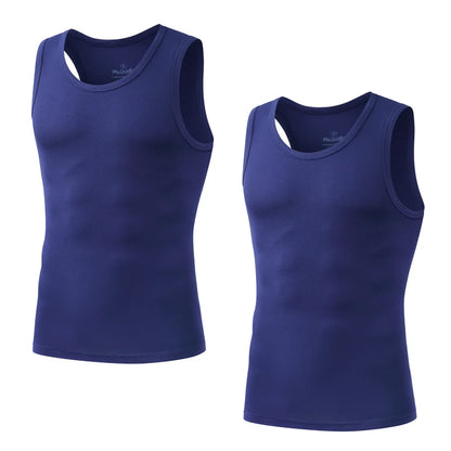 Pack 2 Camisetas de Tirantes para Hombre – Tank Top Gym sin Mangas de Fibra de Bambú, Compresivo y Alta Calidad