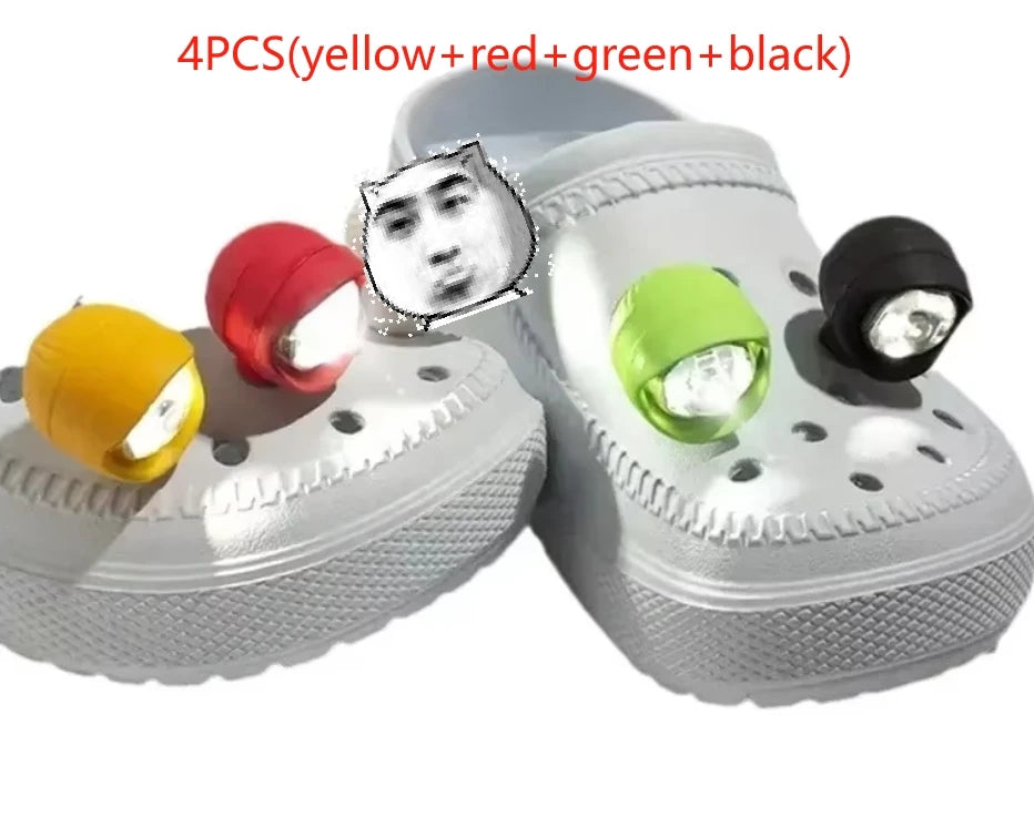 Luces LED para zapatos – Set de 2 accesorios con mini faros para Crocs, caminatas nocturnas, ciclismo y senderismo