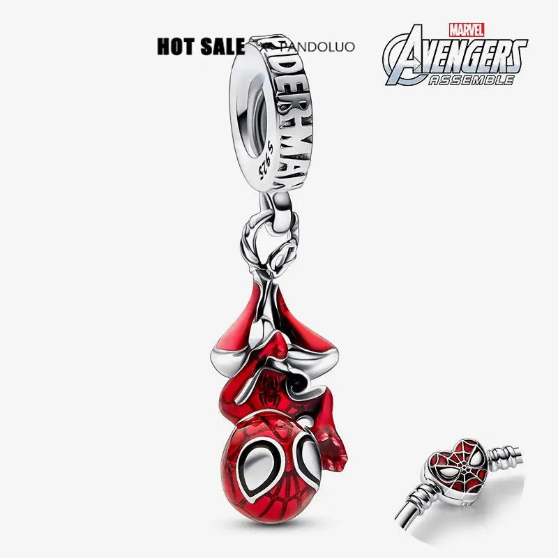 Charm Marvel Iron Man y Spiderman en Plata 925 – Abalorios Disney para Pulsera Original Mujer