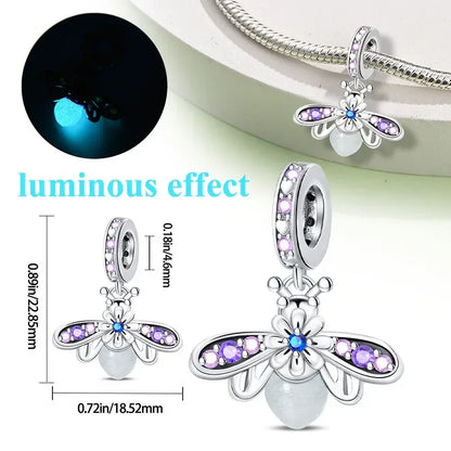 Charm Camaleón Luminoso en Plata S925 | Brilla en la Oscuridad | Compatible con Pulsera Pandora Original