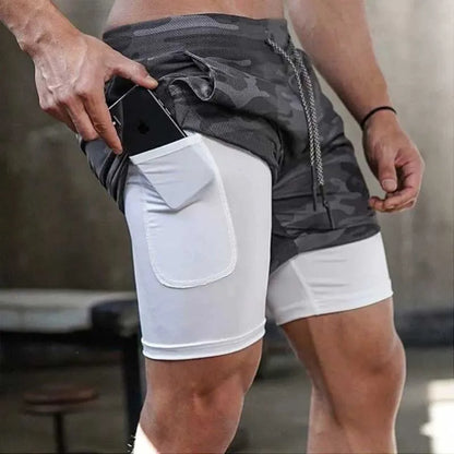 Short Deportivo Hombre 2 en 1 | Shorts de Running, Gimnasio y Entrenamiento | Secado Rápido Verano
