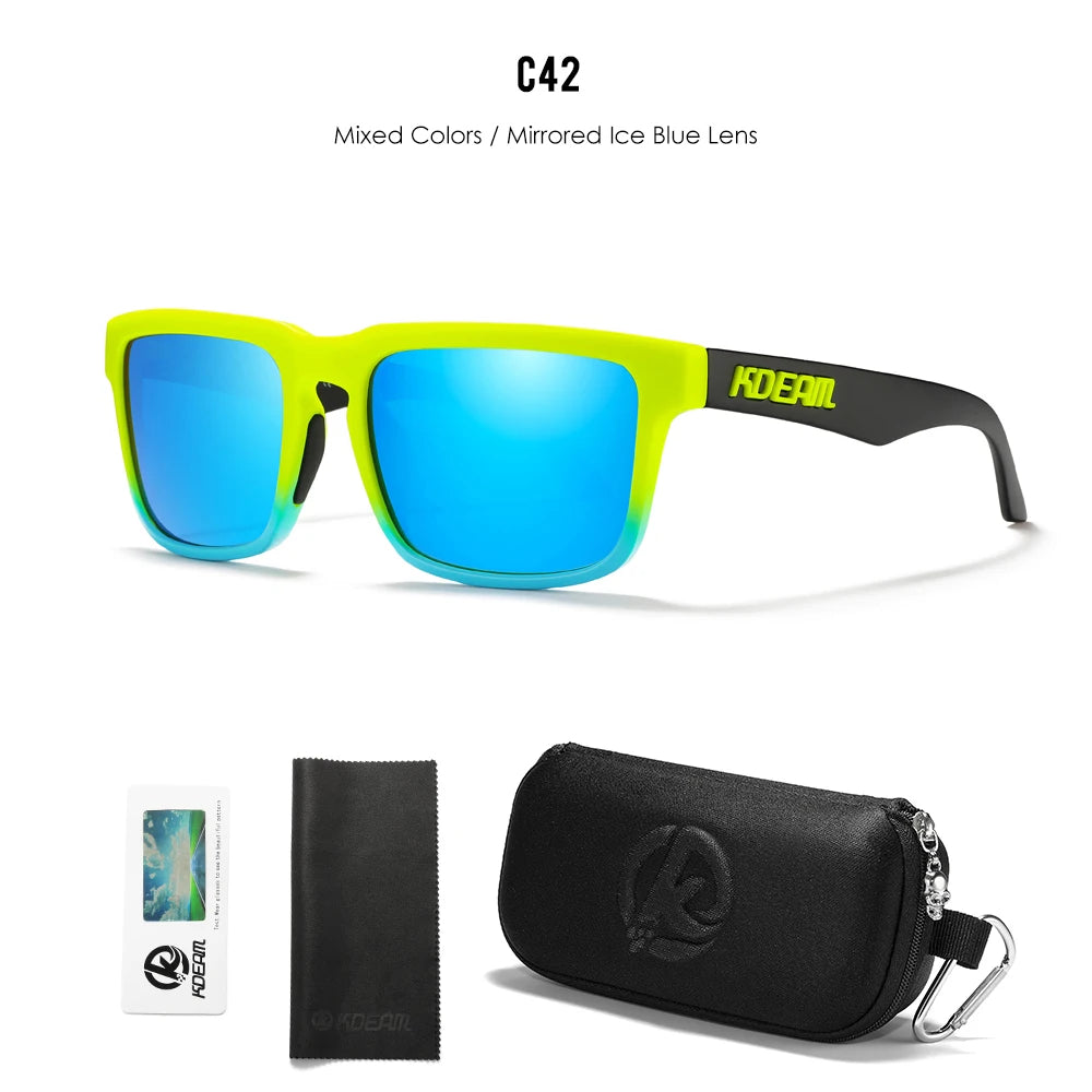 Gafas de Sol Polarizadas KDEAM Unisex | Diseño Cuadrado Casual con Estuche Rígido