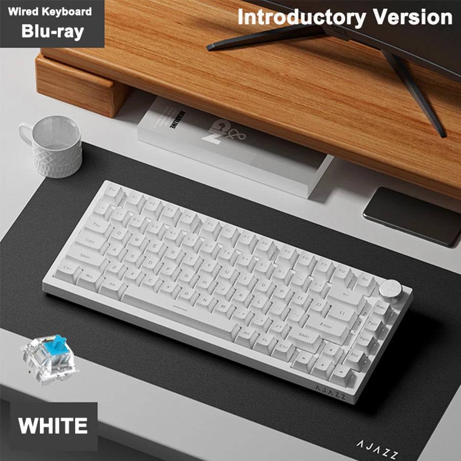 Teclado Mecánico AJAZZ AK820 – Conexión por Cable, Teclas Hot-Swap y Rueda de Volumen para Oficina y Hogar