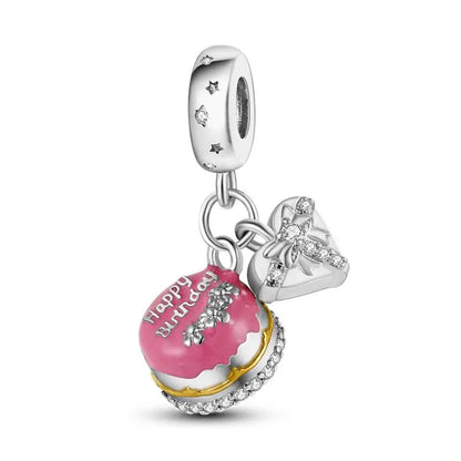 Charm princesa ángel rosa plata 925 – Abalorio de cumpleaños para pulsera tipo Pandora mujer