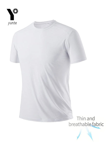 Pack de 4 Camisetas de Hombre – Cuello Redondo, Ultra Ligeras, Secado Rápido, Transpirables y Absorbentes, Fitness, Gym y Running