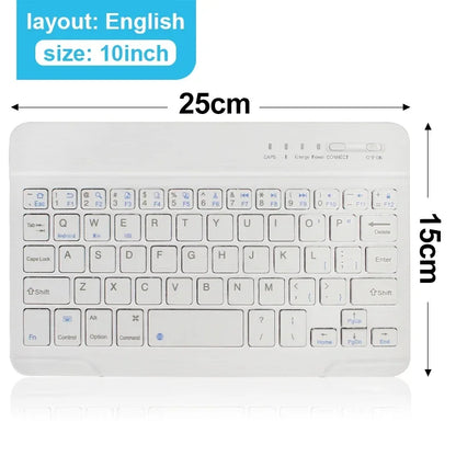 Teclado Bluetooth Universal para iPad, Samsung, Xiaomi y Tablets – Teclado Inalámbrico Portátil 7/10” con Batería Recargable