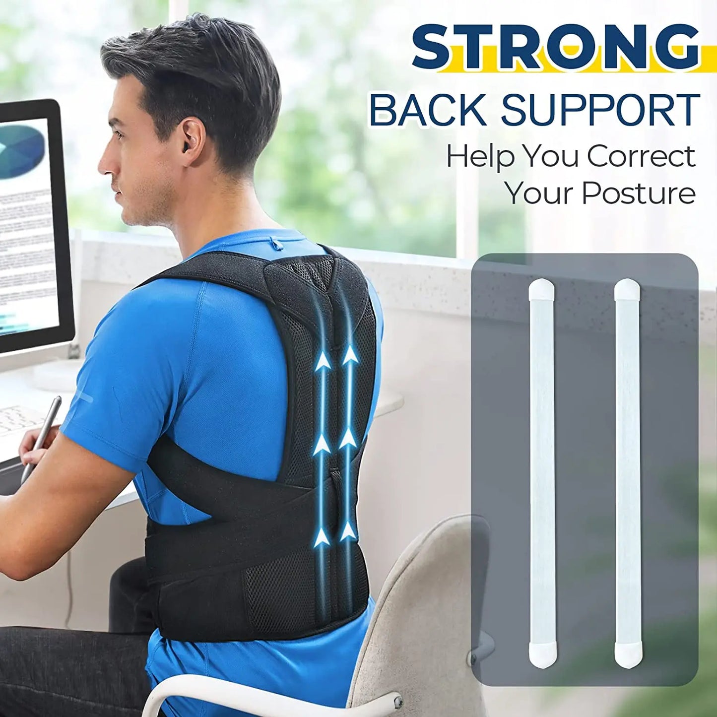 Corrector de Postura Ajustable para Hombres y Mujeres | Faja Lumbar y de Hombros con Soporte para Espalda y Escoliosis