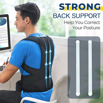 Corrector de Postura Ajustable para Hombres y Mujeres | Faja Lumbar y de Hombros con Soporte para Espalda y Escoliosis