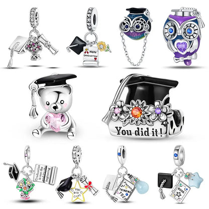 Charm Birrete de Graduación Plata 925 | Compatible Pandora Original