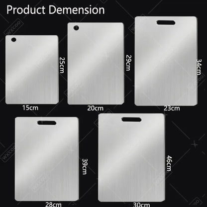 WXCOO 1PCS Stainless Steel Chopping Boards Kitchen Thickened Boards Non Stick Double Sided Fruit Meat Chopping Cutting Boards