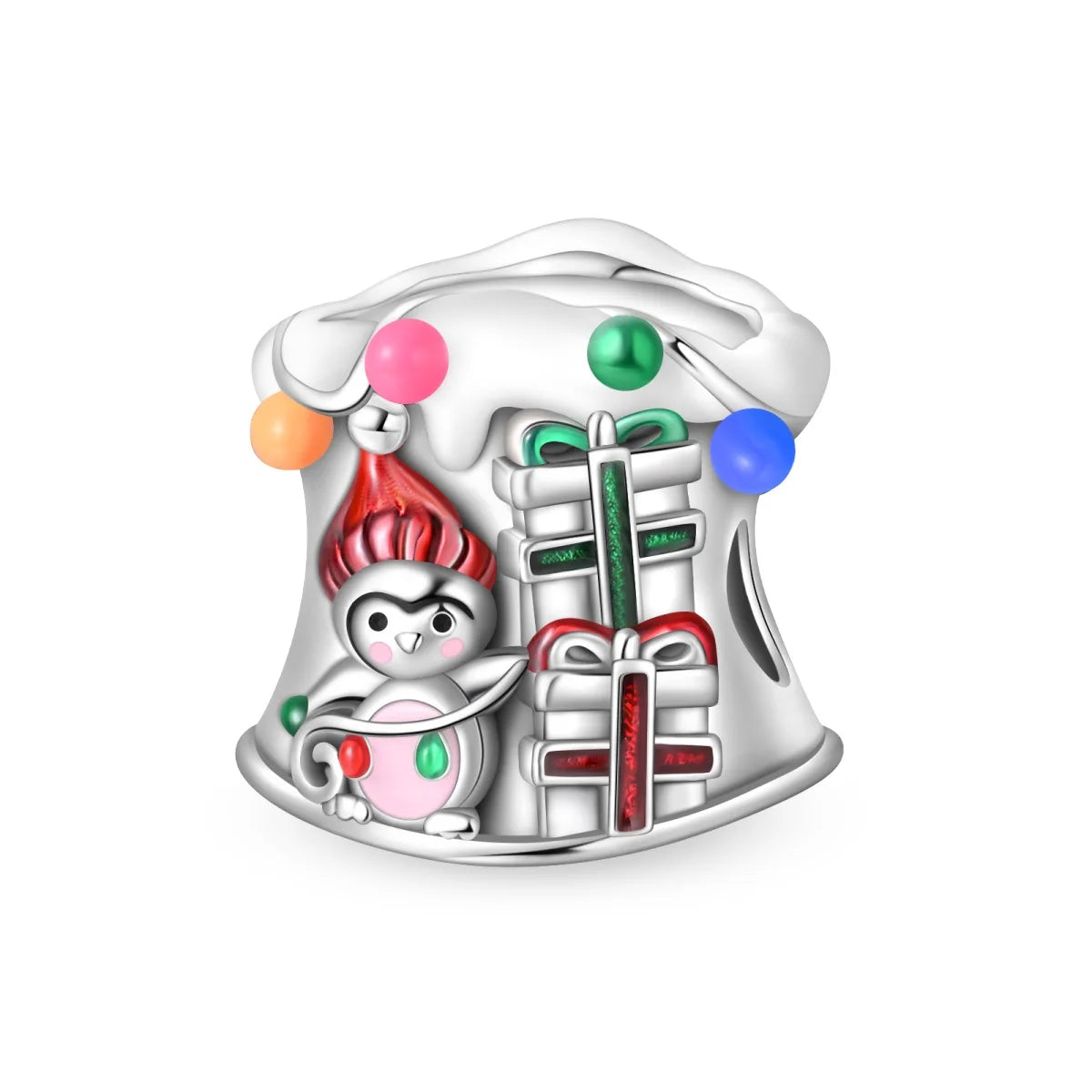 Charm Navideño Disney en Plata 925 – Abalorios Mickey y Minnie para Pulseras Originales Mujer