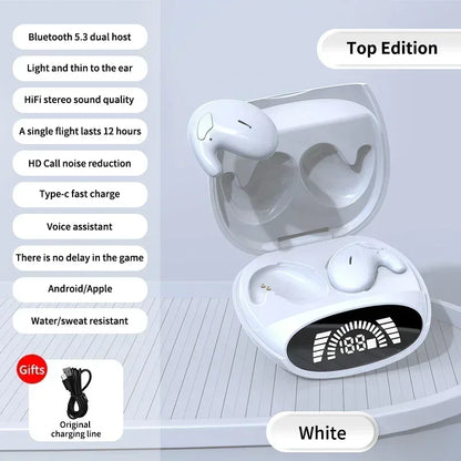 Auriculares invisibles Sleep – Bluetooth 5.3, IPX5 impermeables con micrófono, HiFi estéreo y batería de larga duración