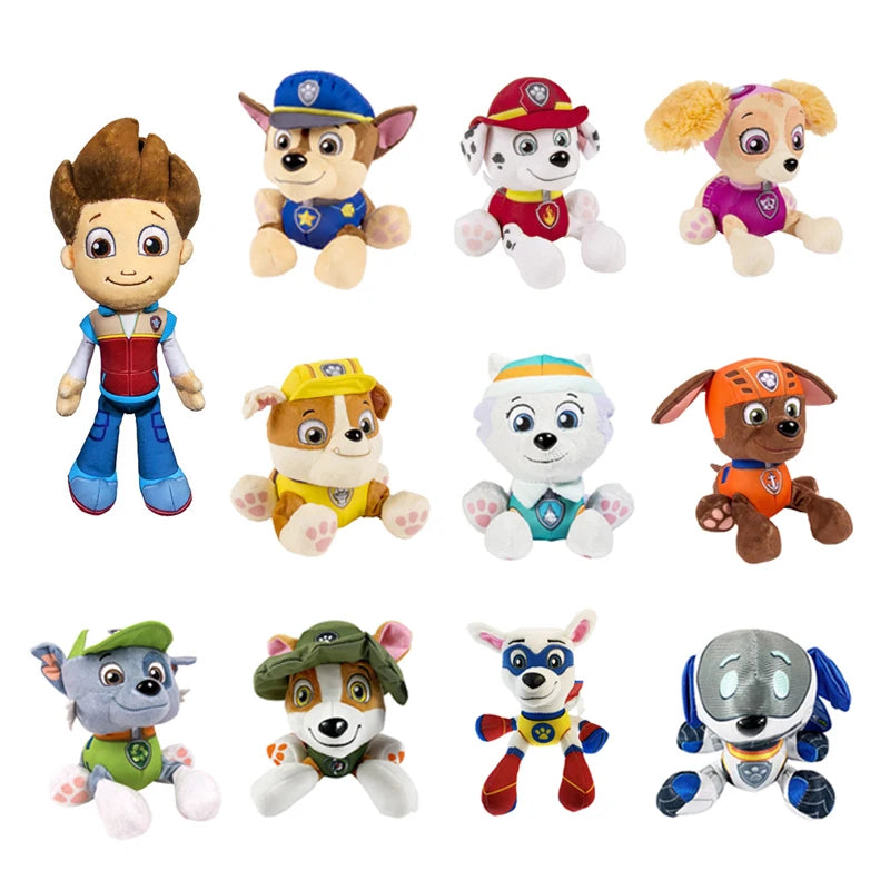 Peluche Perro Patrulla Canina 19cm – Muñeco Chase Rock de Dibujos Animados, Figura Infantil de Regalo Navidad