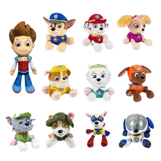 Peluche Perro Patrulla Canina 19cm – Muñeco Chase Rock de Dibujos Animados, Figura Infantil de Regalo Navidad