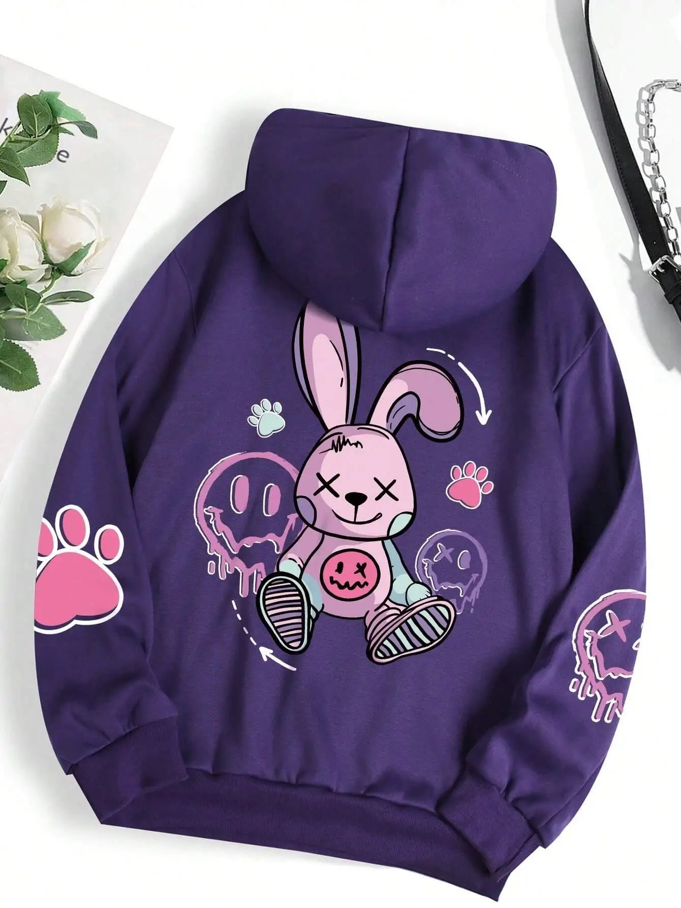 Sudadera Oversize Mujer Estilo Hip Hop | Hoodie Casual Estampado con Felpa Cálida Otoño Invierno