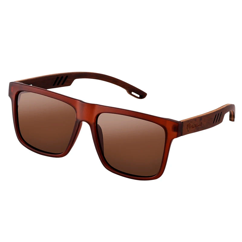HU WOOD Gafas de Sol Cuadradas Polarizadas para Hombre | UV400 Alta Calidad Conducción y Deporte