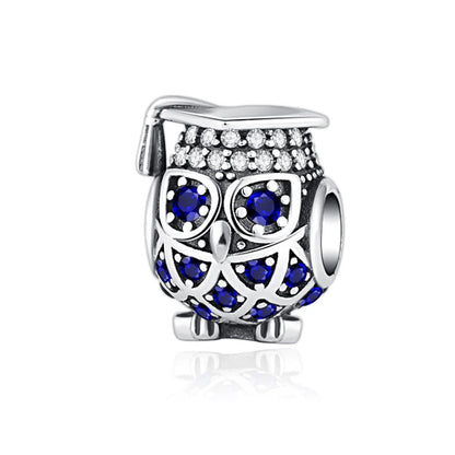 Charm colgante maestra plata 2023 – Abalorio en forma de cuaderno, lápiz y birrete para pulsera tipo Pandora mujer