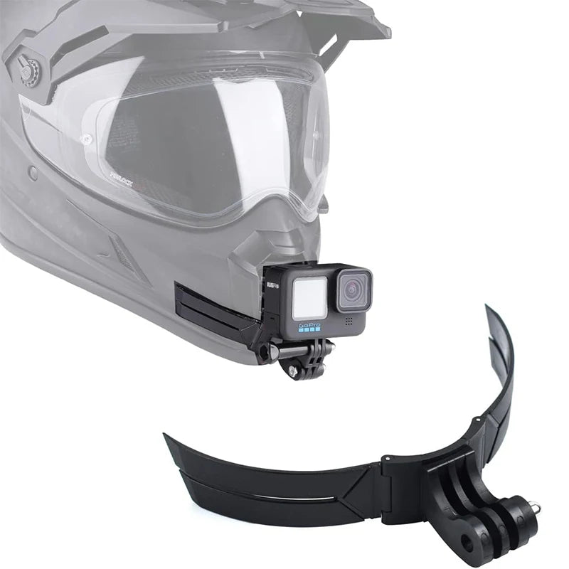 Soporte de barbilla para casco de motocicleta – Montura compatible con GoPro Hero 13/12/11/10/9/8, DJI Action 5/4 e Insta360