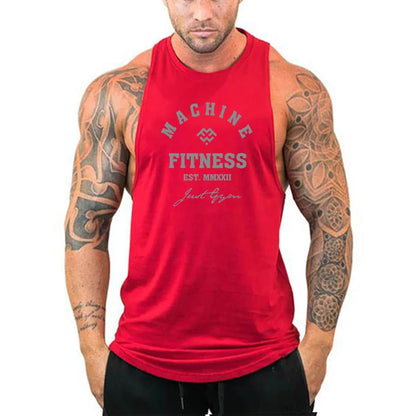 Tank Top "MACHINE FITNESS" para Hombre – Camiseta Sin Mangas de Bodybuilding, Gym y Workout, Algodón y Singlet Muscle