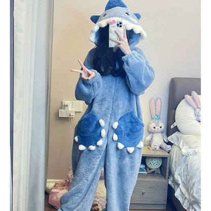 Pijama Enterizo Mujer Tiburón Unicornio | Kigurumi Invierno Cosplay