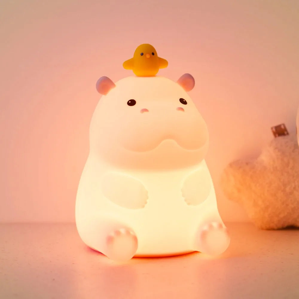 Lámpara de Noche de Silicona LED – Conejo/Zorro, Recargable con Sensor Táctil y Temporizador, Luz Regulable para Dormitorio Infantil