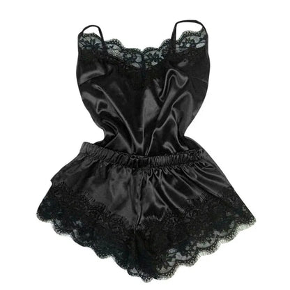 Pijama Sexy Mujer 3 Piezas | Satinado Seda Hielo Bata + Camisón + Lencería