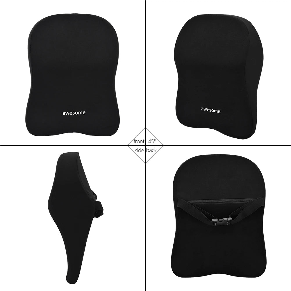Cojín Lumbar y de Cuello para Coche en Memory Foam | Almohada Universal Ergonómica para Asiento con Soporte y Confort