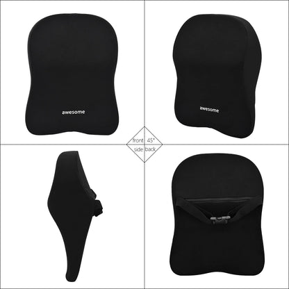 Cojín Lumbar y de Cuello para Coche en Memory Foam | Almohada Universal Ergonómica para Asiento con Soporte y Confort