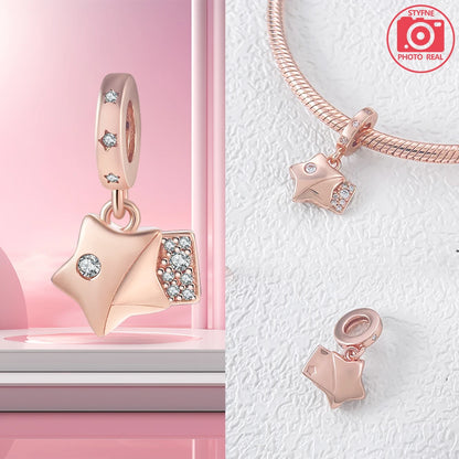 Charm Colgante Pareja Plata 925 y Oro Rosa | Compatible Pandora Original | Pulsera o Collar Mujer