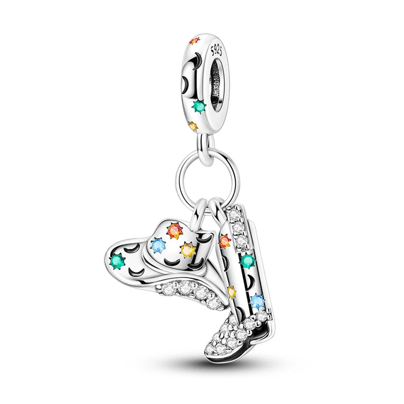 Charm de Plata S925 Hamster, Terrier y Princesa – Abalorios Brillantes para Pulseras Originales 3mm