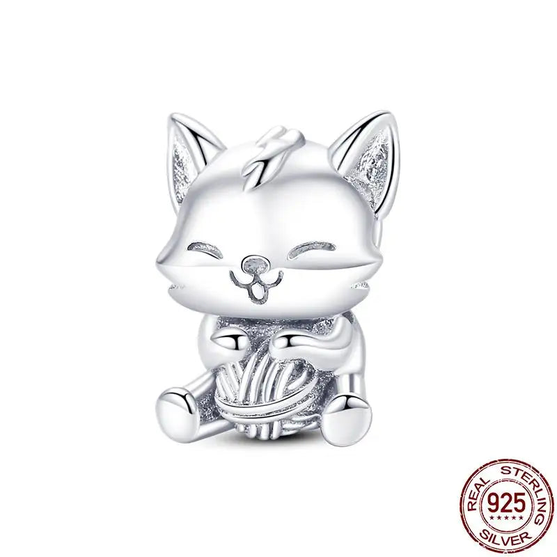 Charm animal mascota en plata 925 – Abalorio elegante para pulsera o collar tipo Pandora, joyería personalizada mujer
