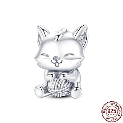 Charm animal mascota en plata 925 – Abalorio elegante para pulsera o collar tipo Pandora, joyería personalizada mujer