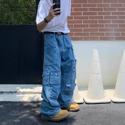 2025 Jeans Cargo Baggy Hombre Oversize | Pantalones Vaqueros Multi-bolsillos Estilo Y2K Streetwear Vintage Denim
