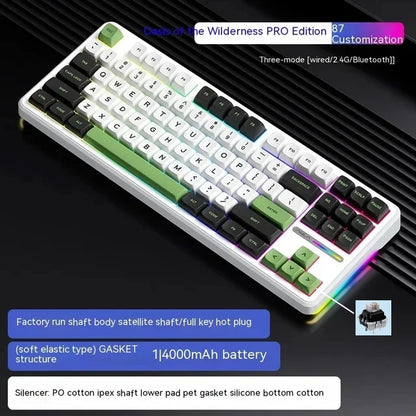 Teclado Mecánico AULA F87Pro – 87 Teclas, Triple Modo (USB/2.4G/Bluetooth), RGB, Hot-Swap y Batería 4000mAh