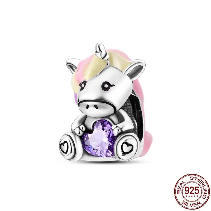 Charm animal mascota en plata 925 – Abalorio elegante para pulsera o collar tipo Pandora, joyería personalizada mujer