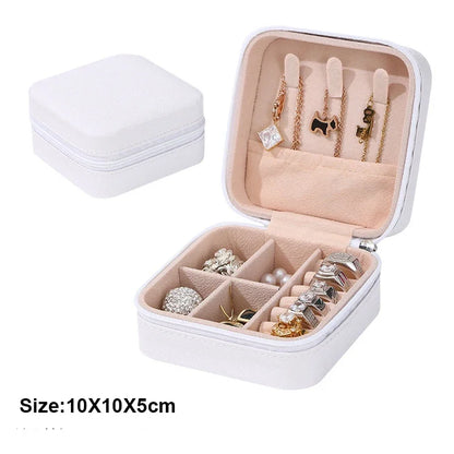 Caja de Almacenamiento de Joyería Portátil | Mini Estuche para Aretes, Anillos y Collares | Organizador de Viaje con Capas