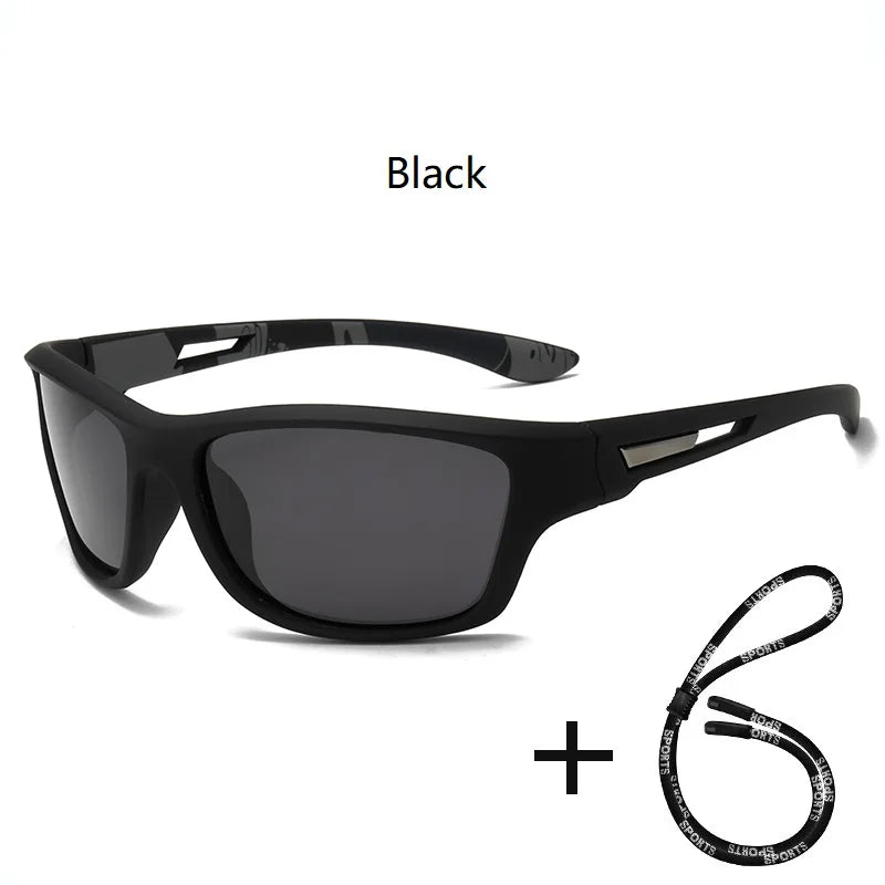 Gafas de Sol Deportivas Polarizadas con Cadena | Unisex Retro UV400 para Ciclismo, Pesca y Escalada