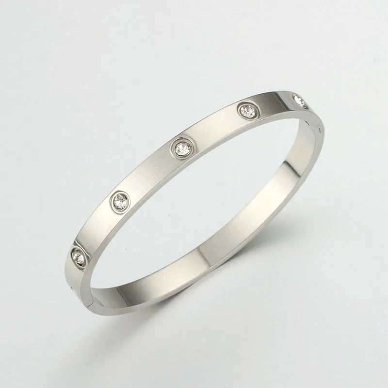 Pulsera Brazalete Unisex Dorado | Brazalete de Moda Brillante con Inscripción Love | Joyería Ligera de Lujo para Hombre y Mujer