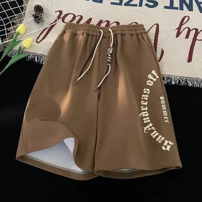Shorts Veraniegos Hombre 2025 | Estilo Retro con Estampado de Letras y Corte Oversize