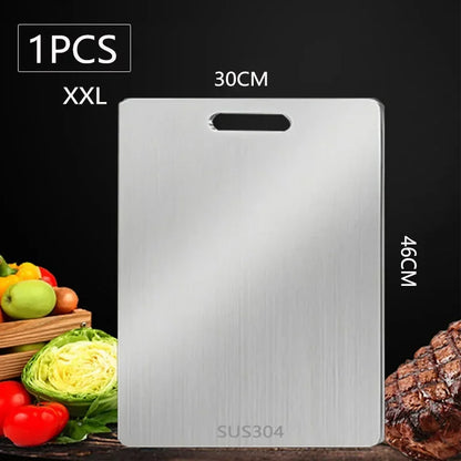 WXCOO 1PCS Stainless Steel Chopping Boards Kitchen Thickened Boards Non Stick Double Sided Fruit Meat Chopping Cutting Boards