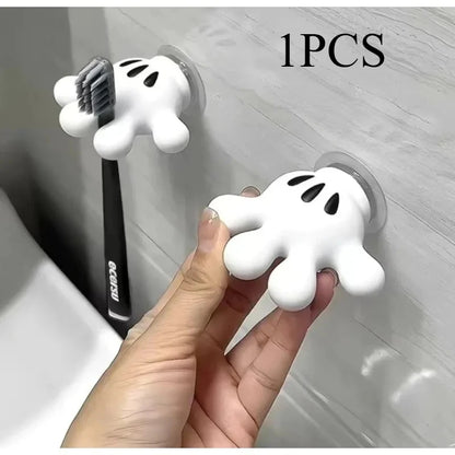 Soporte de Cepillo de Dientes Mickey con Ganchos Multifuncionales | Organizador de Baño sin Taladro