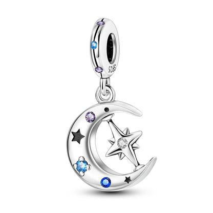 Charm Corazón Mamá e Hija en Plata 925 – Colgante Clásico para Pulseras Tipo Pandora, Regalo Día de la Madre